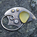 sea Glass Brooch