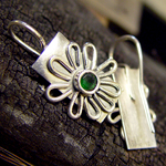 Sterling Silver Green Topas Earrings