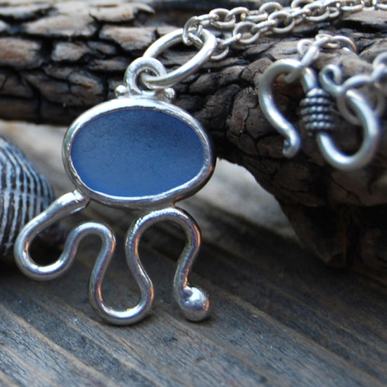 Sterling Silver Sea Glass Pendant
