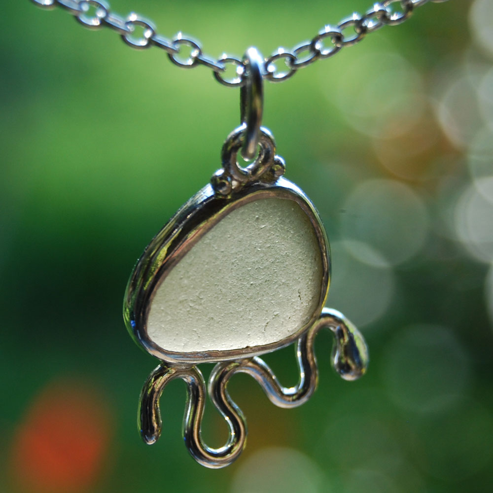 Sterling Silver Sea Glass Pendant